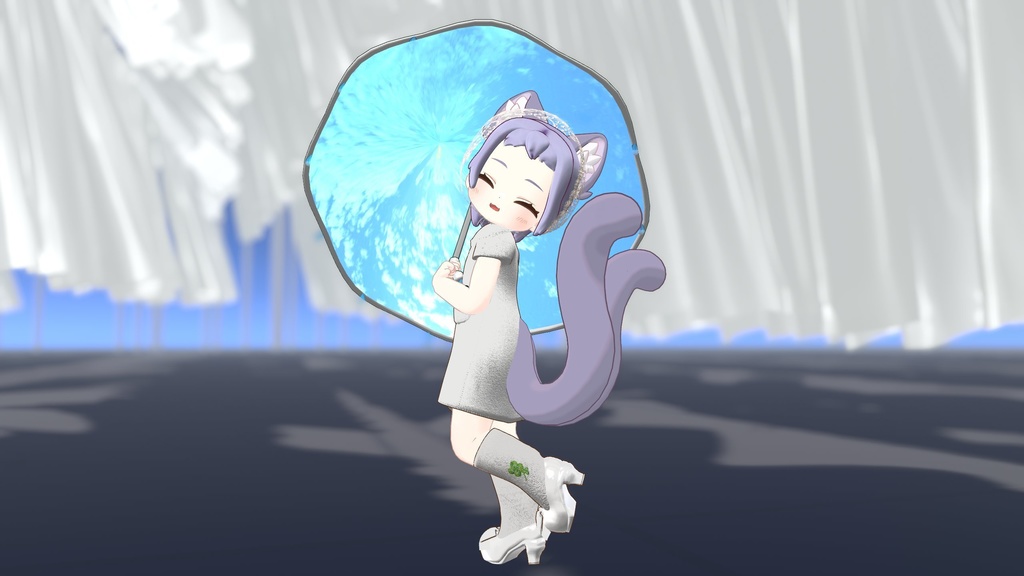 【まめふれんず・えも研素体・みみのこ対応】あおぞらセーラードレス