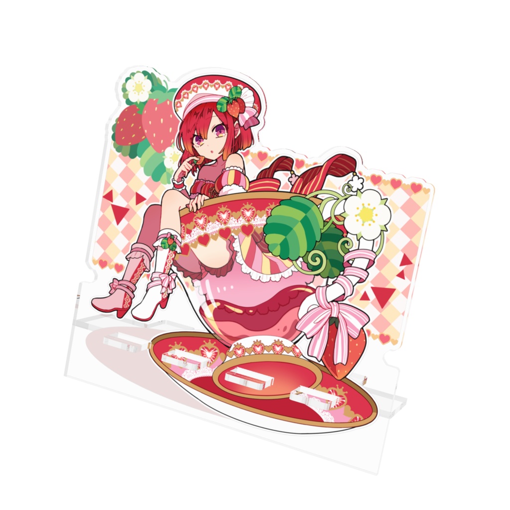 スマホスタンド【いちごのティーカップ】