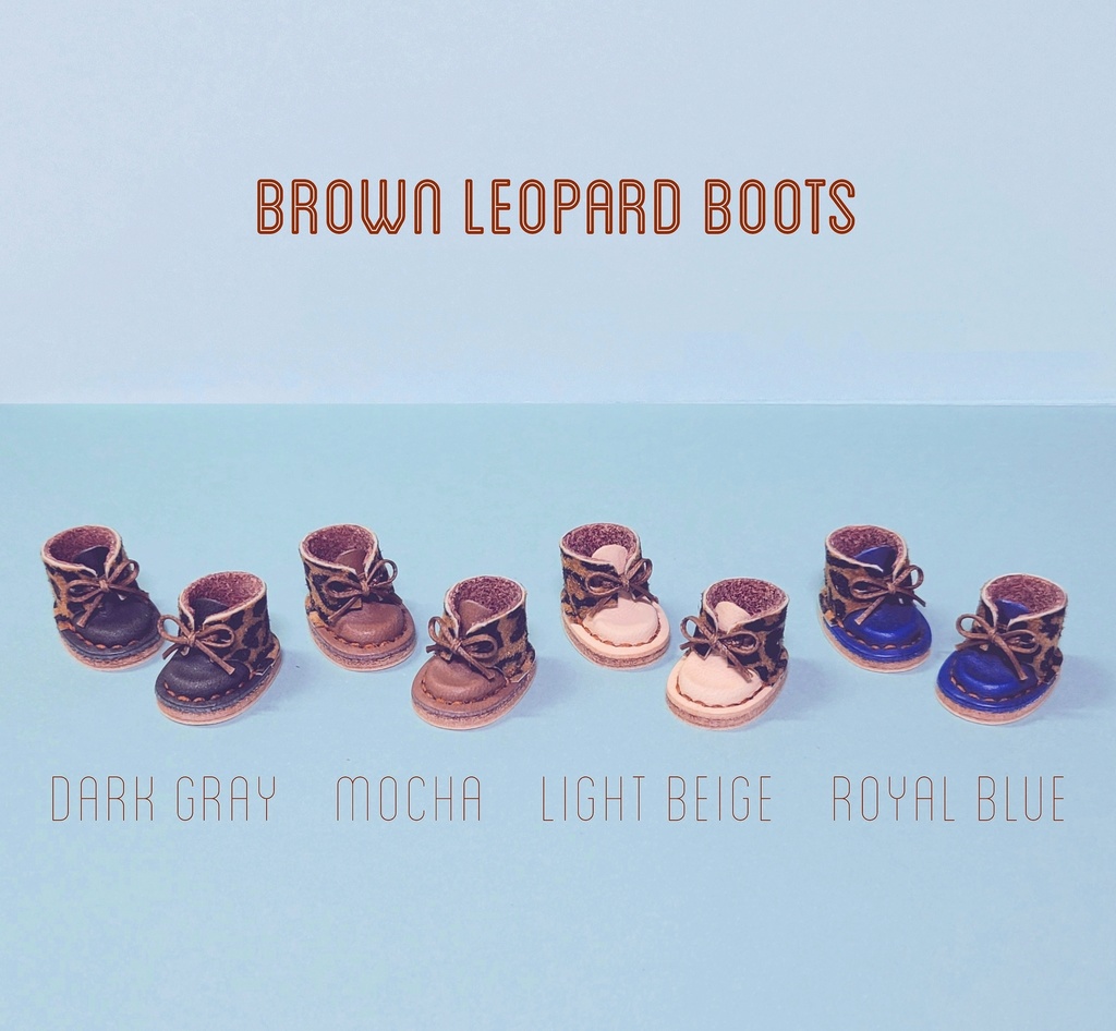 (茶)Leopard Boots