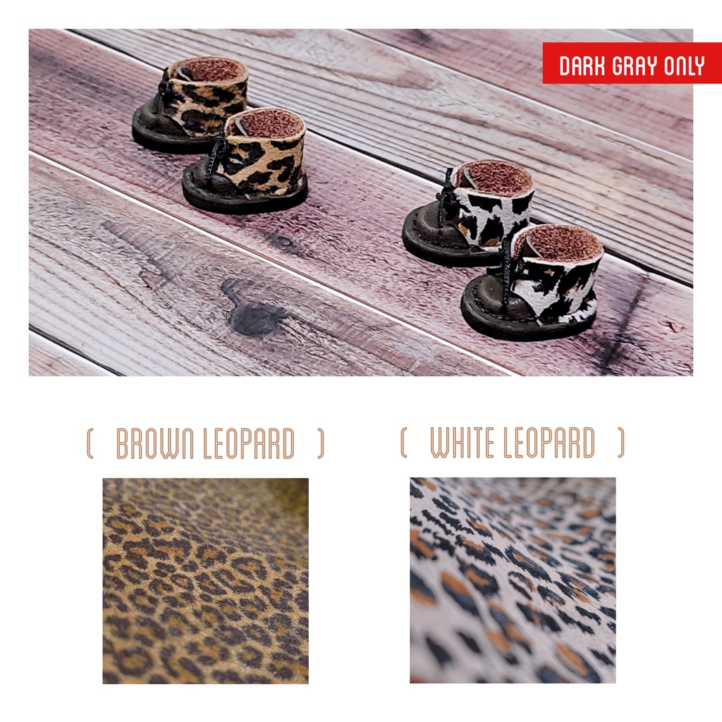 Leopard Boots  (DARK GRAY ONLY)