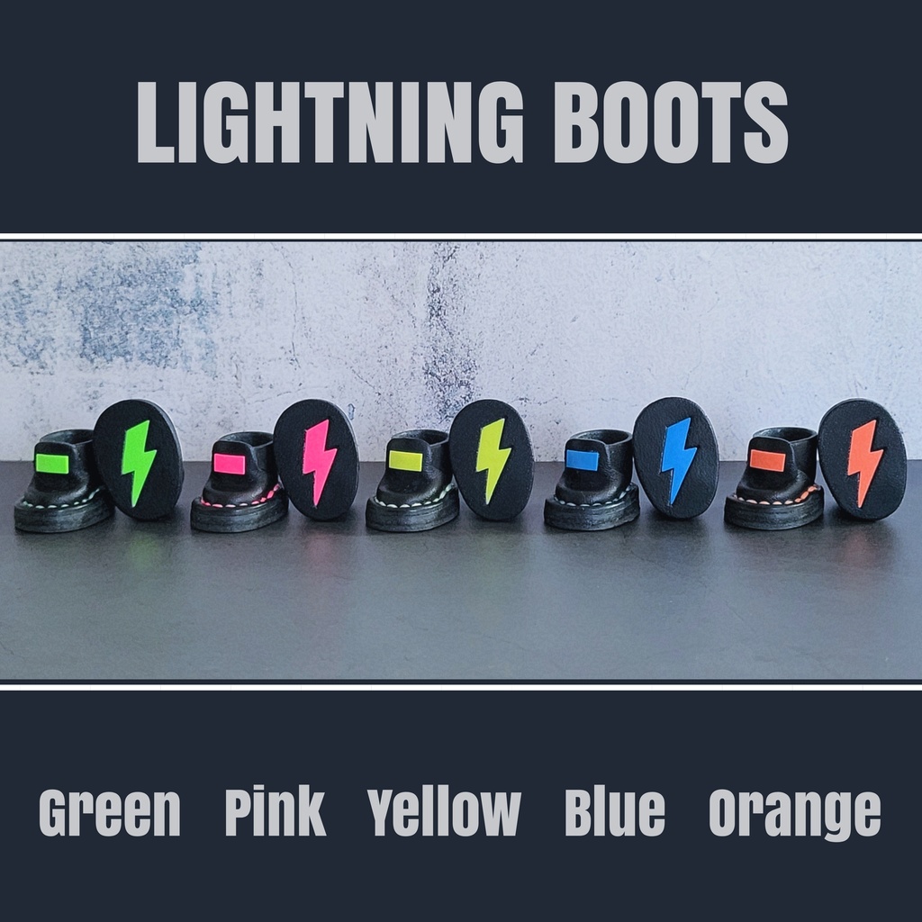 Lightning Boots ( Neon Color ✕ Black )
