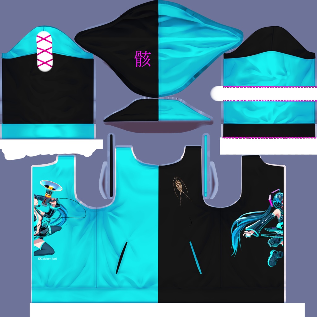 Vroidテクスチャ 【骸音シーエ】パーカー&ソックス