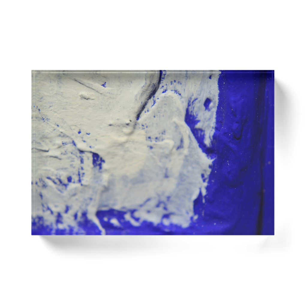 額縁について ウルトラマリンブルー アクリルブロック 白ベース