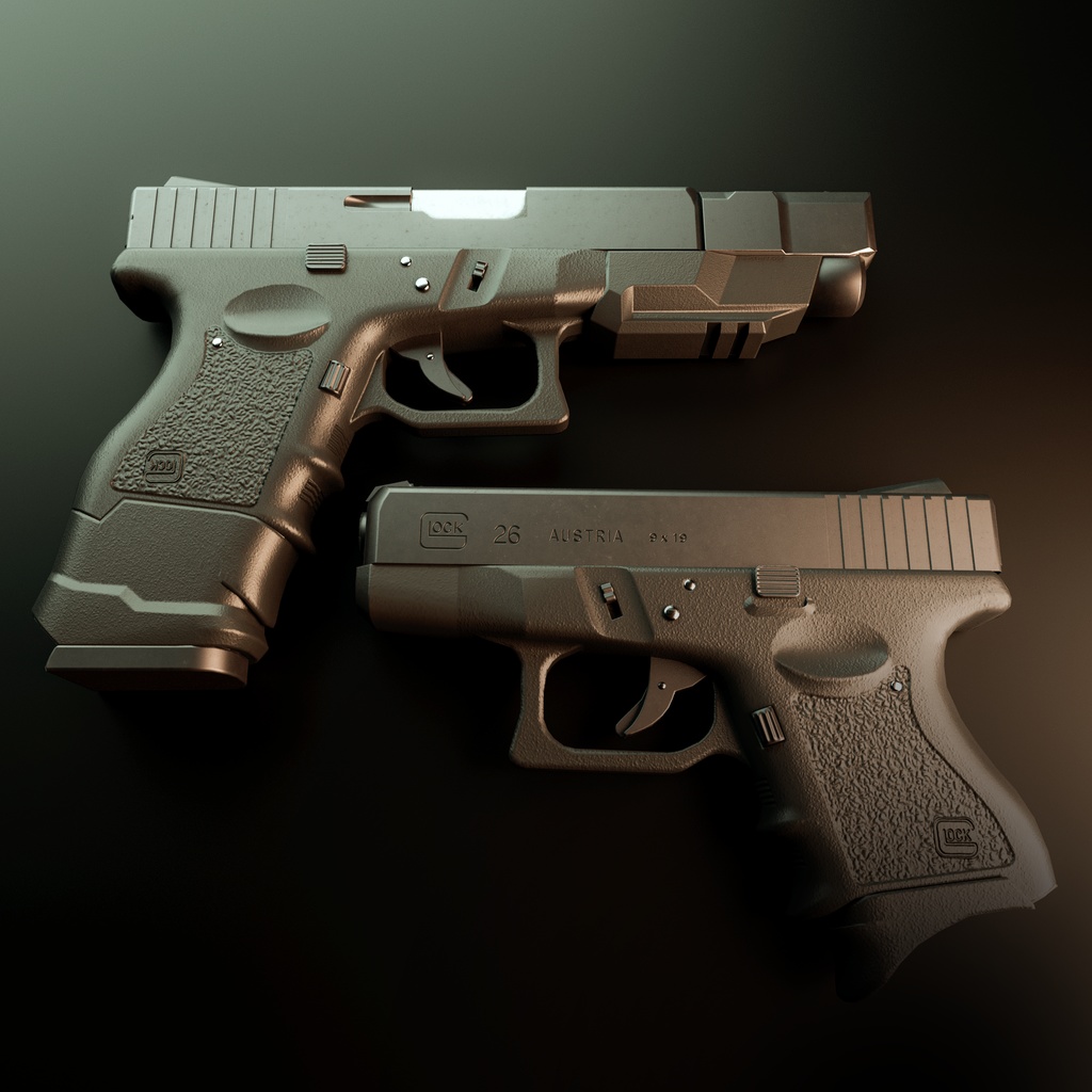 【VRChat向け】グロック26【3Dモデル】
