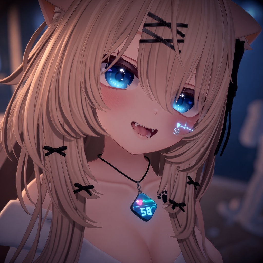 PIXEL PULSE - 心拍・心音・バッテリー残量表示ペンダント&パルスタトゥー -【17アバター対応 / Modular Avatar】