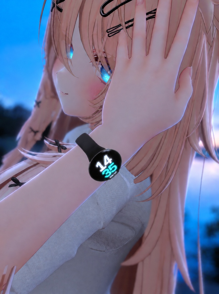 ❤Sale ¥900→¥500❤ PulseWatch - 時計・心拍・バッテリー表示 + PulseCharm【17アバター対応 / Modular Avatar】