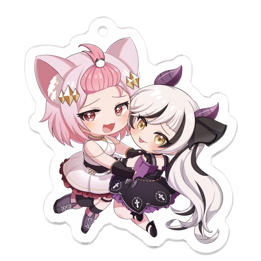 【アクリルキーホルダー】猫耳みのりんとぴこすけ