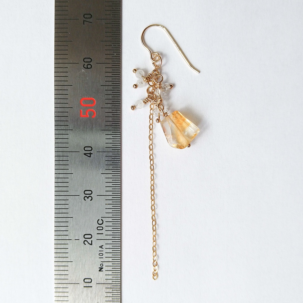 【金属アレルギー対応】シトリンの推しカラーピアス