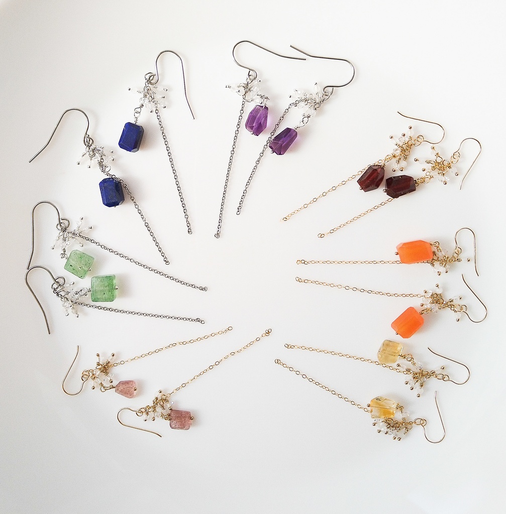 【金属アレルギー対応】アメジストの推しカラーピアス