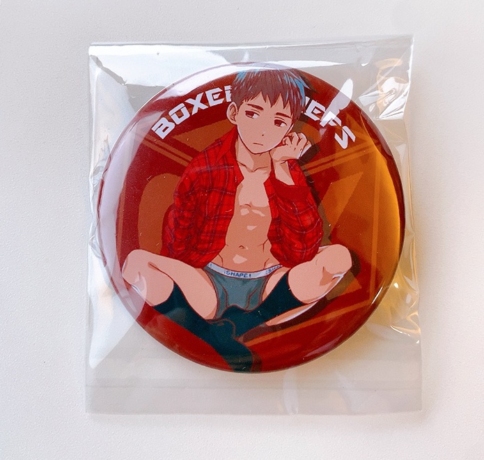 パンツ缶バッジ赤ver「ぼくらのカタチ・武田先輩」