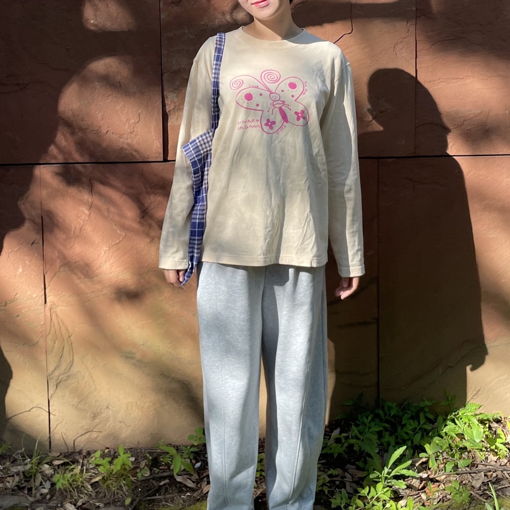 【リトグラフTシャツ】Praying Butterfly (apricot cream)