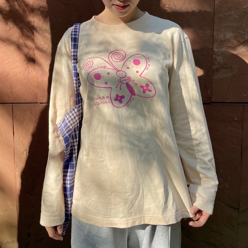 【リトグラフTシャツ】Praying Butterfly (apricot cream)