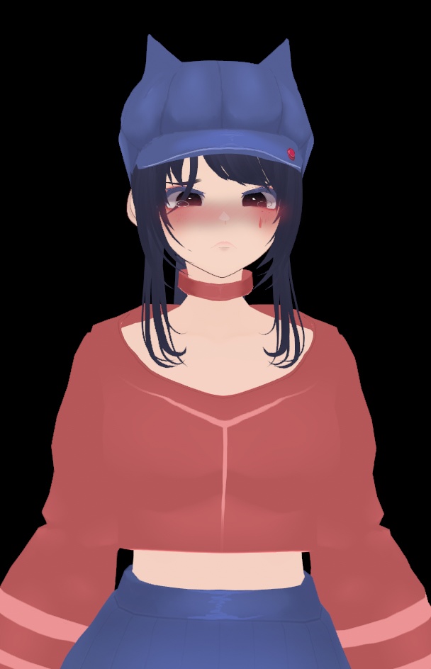 Cappy Mita/ Miside VRM 3D Model with Blendshapes + Emotion Props