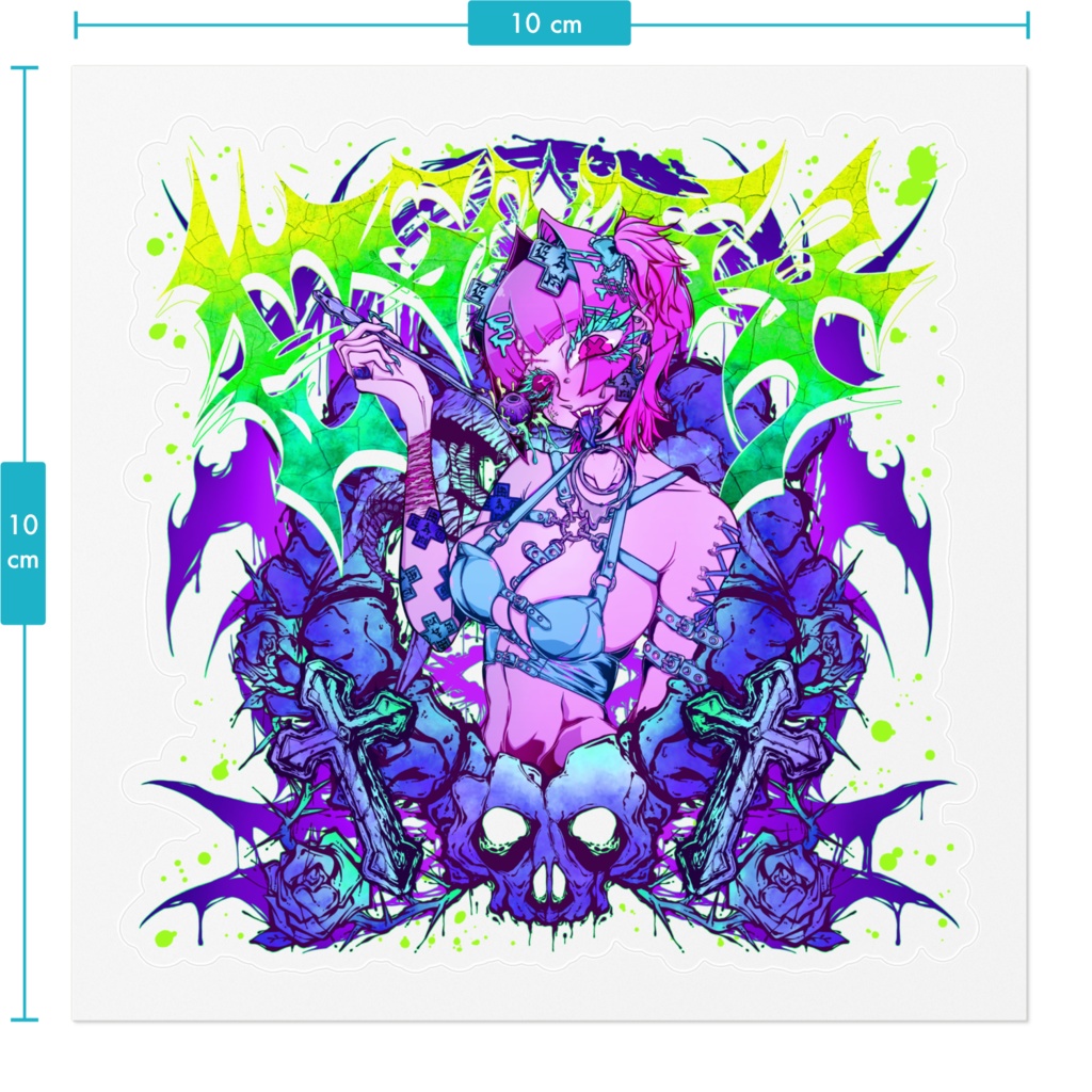 異食ちゃん ステッカー リメイク