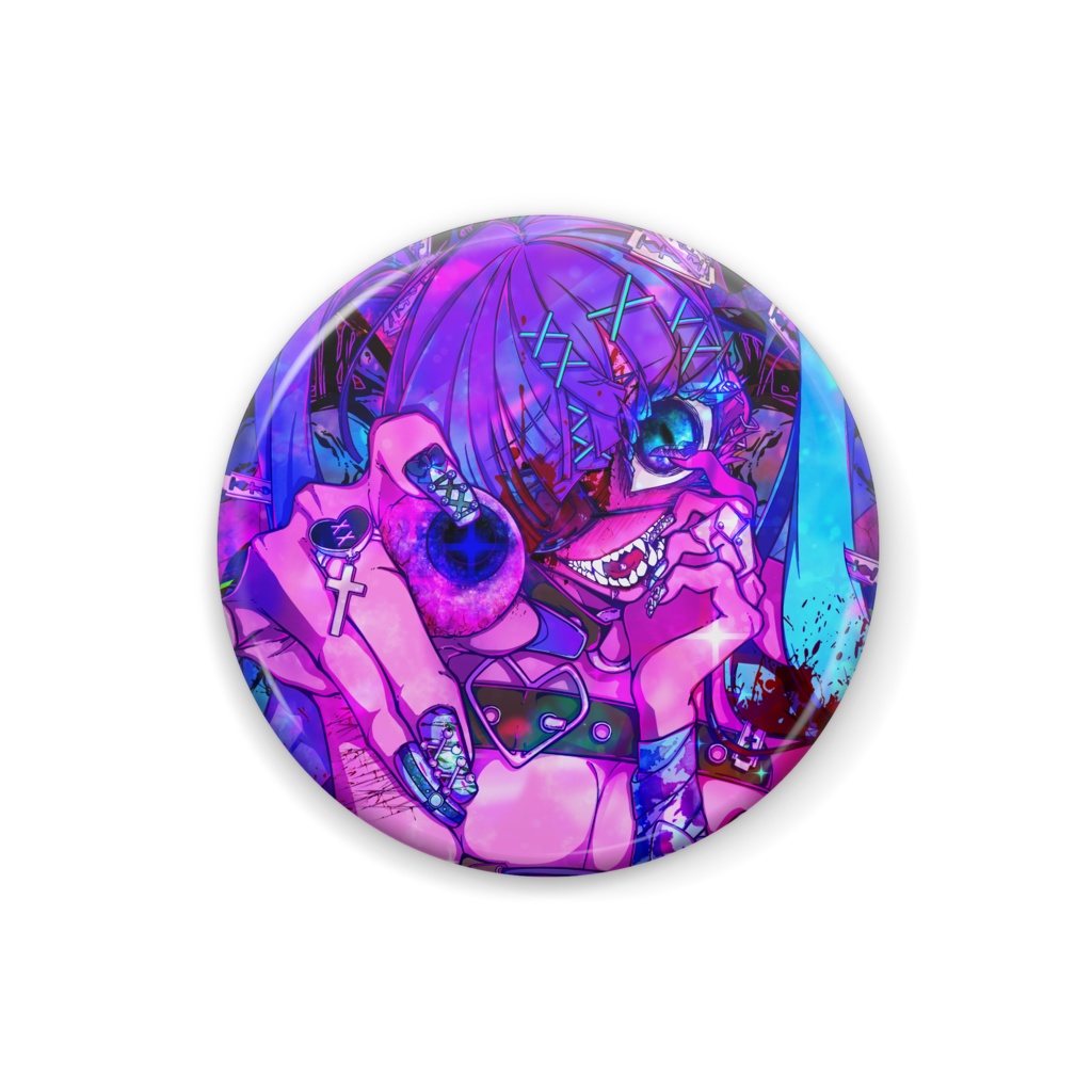 強制給餌 缶バッジ