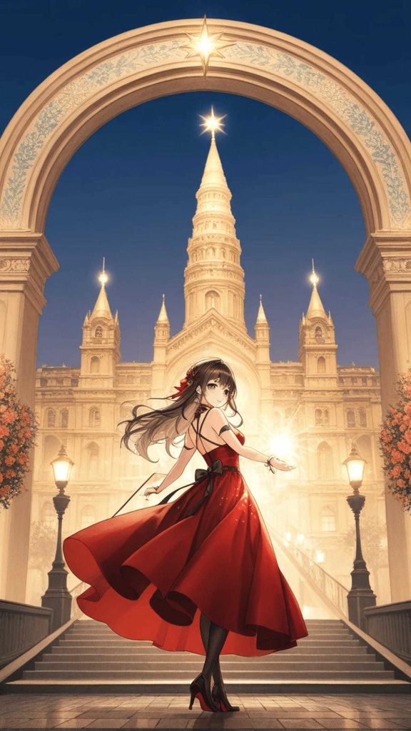 夜空に輝く光の魔法✨