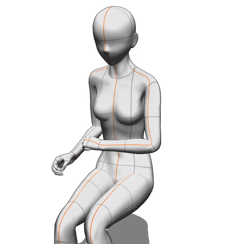 【フリー素材】需要が狭そうなポーズ参考素材②