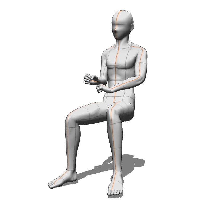 【フリー素材】需要が狭そうなポーズ参考素材②