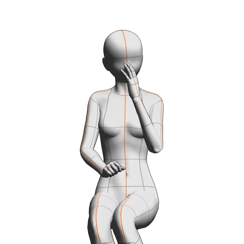 【フリー素材】需要が狭そうなポーズ参考素材②