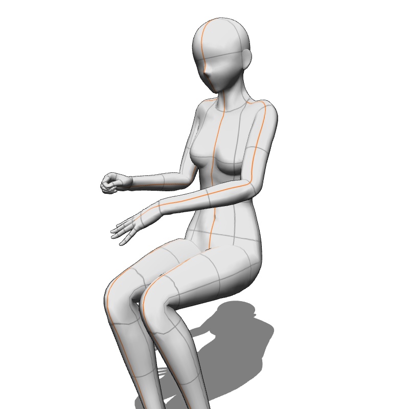 【フリー素材】需要が狭そうなポーズ参考素材②