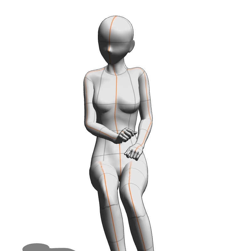 【フリー素材】需要が狭そうなポーズ参考素材②