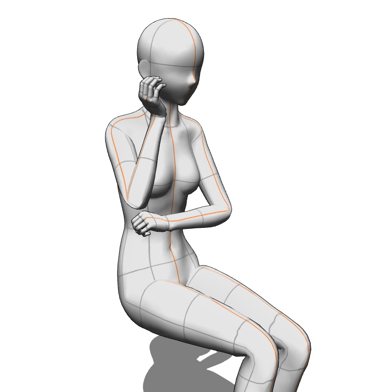 【フリー素材】需要が狭そうなポーズ参考素材②