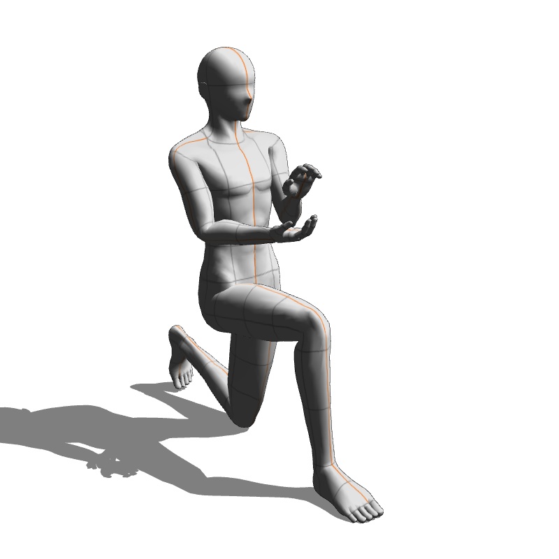 【フリー素材】需要が狭そうなポーズ参考素材②