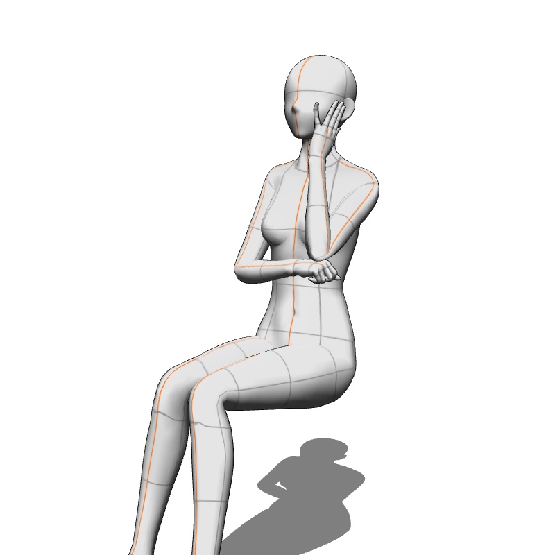【フリー素材】需要が狭そうなポーズ参考素材③