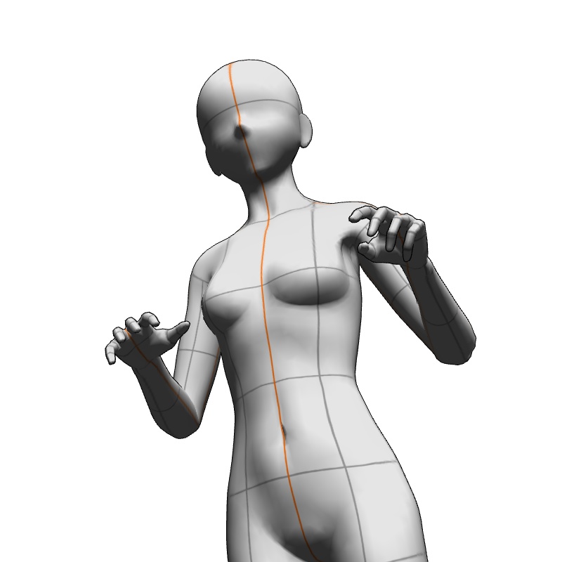 【フリー素材】需要が狭そうなポーズ参考素材③