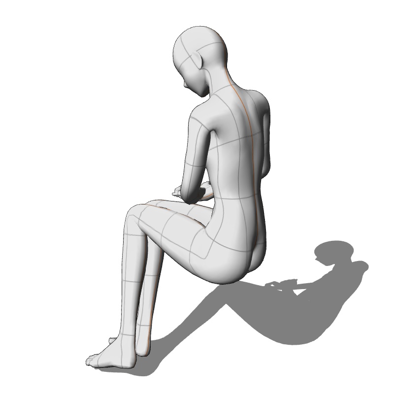 【フリー素材】需要が狭そうなポーズ参考素材⑤