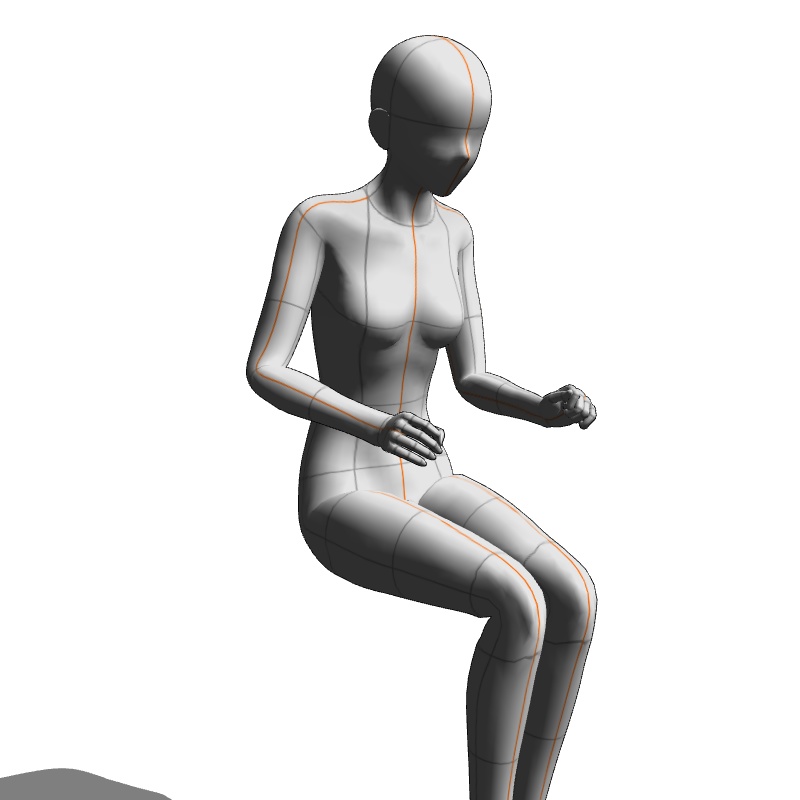 【フリー素材】需要が狭そうなポーズ参考素材⑦