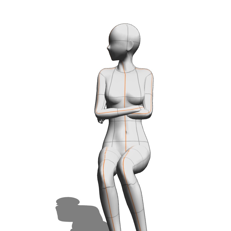 【フリー素材】需要が狭そうなポーズ参考素材⑦