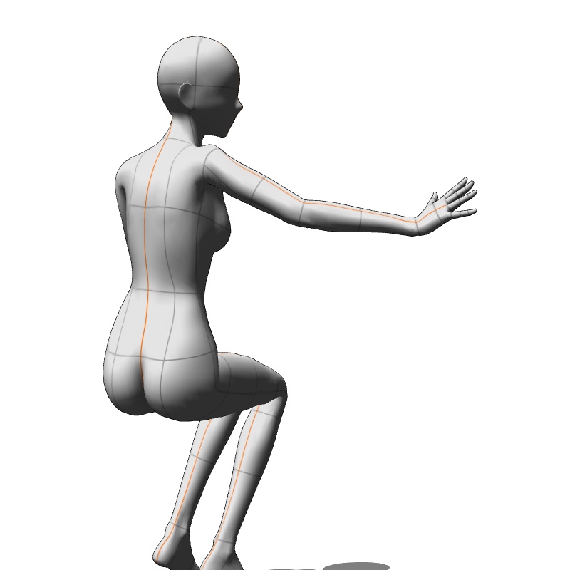 【フリー素材】需要が狭そうなポーズ参考素材⑦