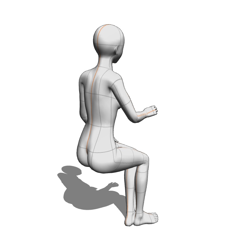 【フリー素材】需要が狭そうなポーズ参考素材⑦