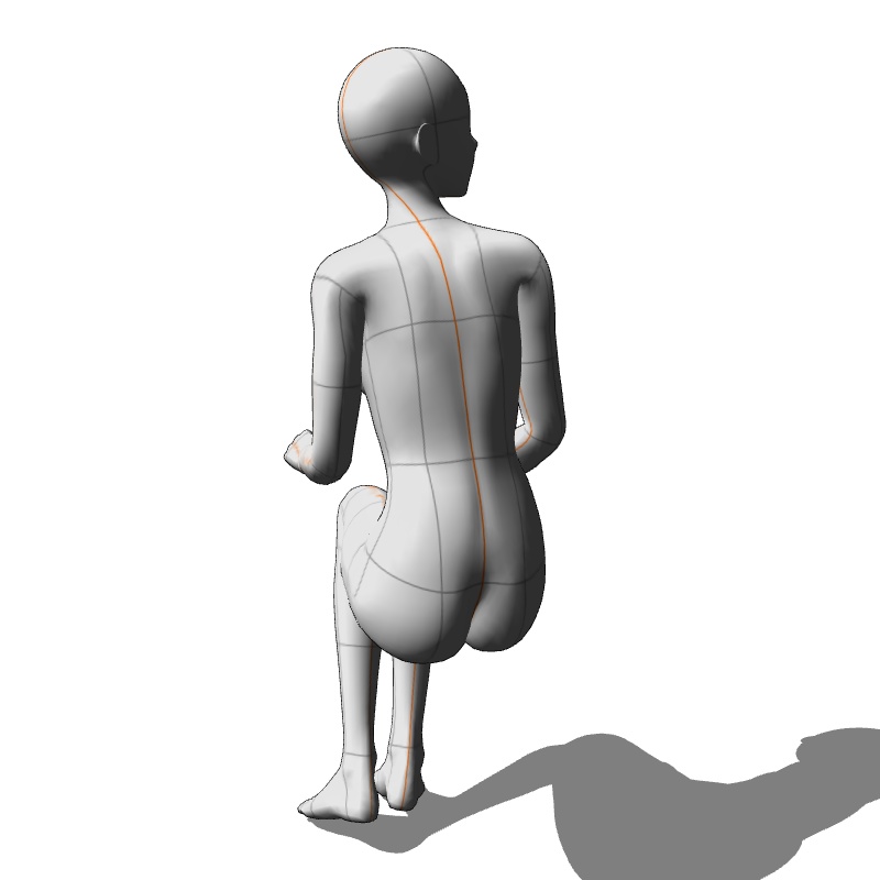 【フリー素材】需要が狭そうなポーズ参考素材⑦