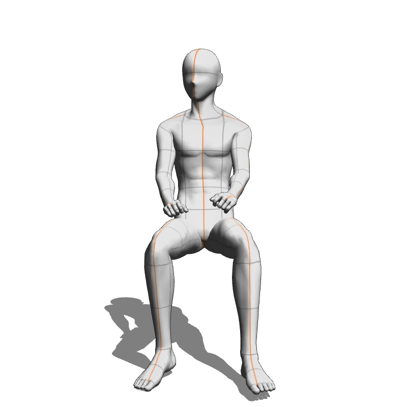 【フリー素材】需要が狭そうなポーズ参考素材⑦