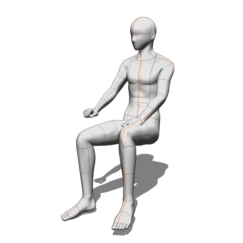 【フリー素材】需要が狭そうなポーズ参考素材⑦