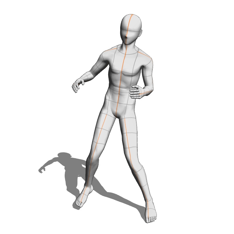 【フリー素材】需要が狭そうなポーズ参考素材⑩