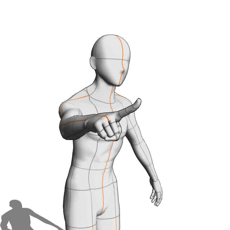 【フリー素材】需要が狭そうなポーズ参考素材⑩