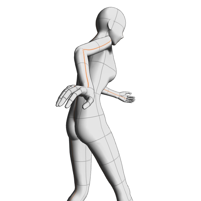 【フリー素材】需要が狭そうなポーズ参考素材⑩