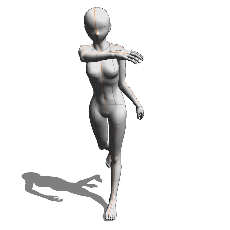 【フリー素材】需要が狭そうなポーズ参考素材⑩