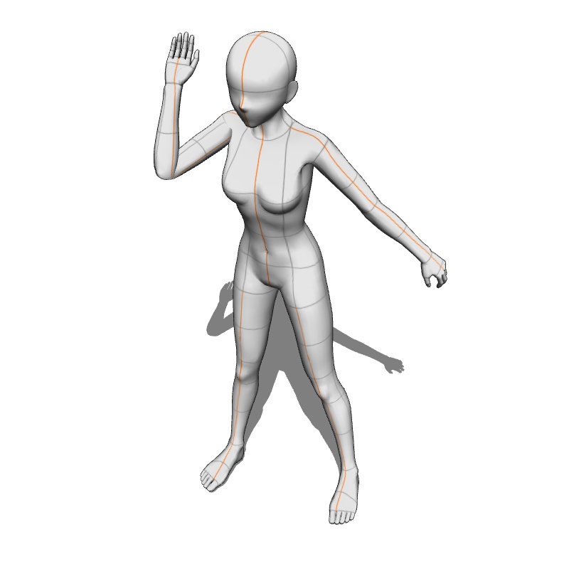 【フリー素材】需要が狭そうなポーズ参考素材⑩