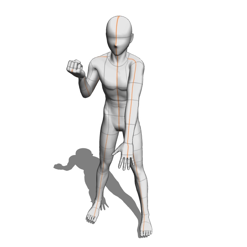 【フリー素材】需要が狭そうなポーズ参考素材⑩