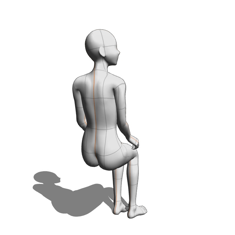 【フリー素材】需要が狭そうなポーズ参考素材⑫