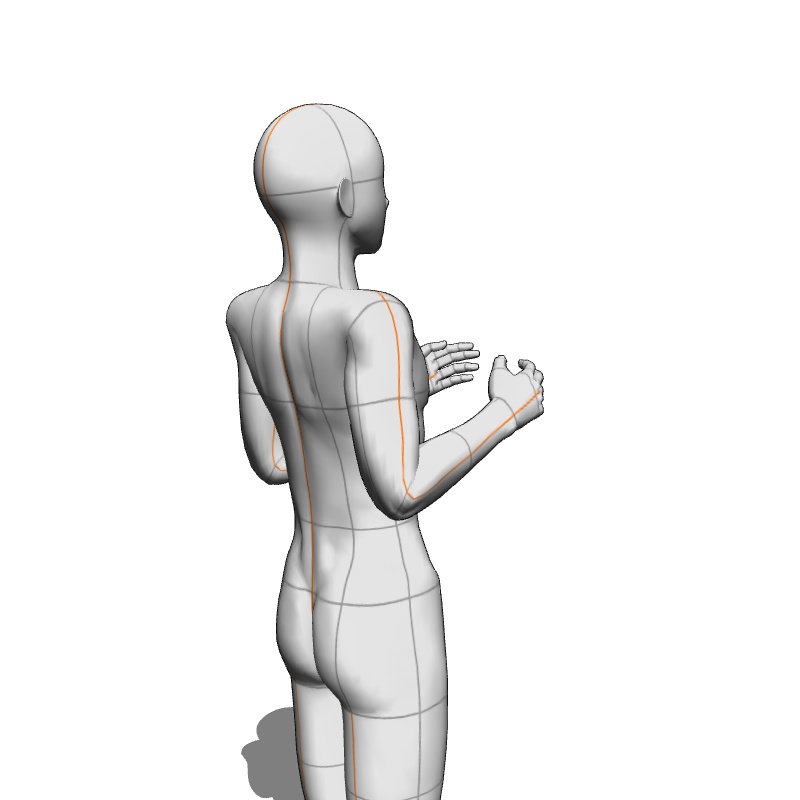 【フリー素材】需要が狭そうなポーズ参考素材⑫