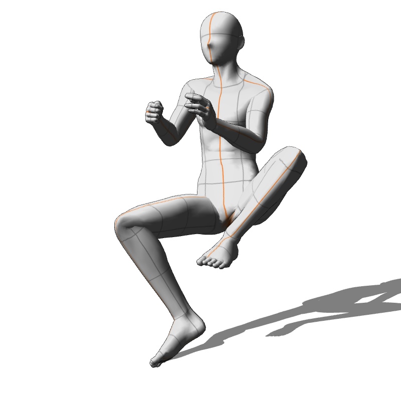 【フリー素材】需要が狭そうなポーズ参考素材⑬