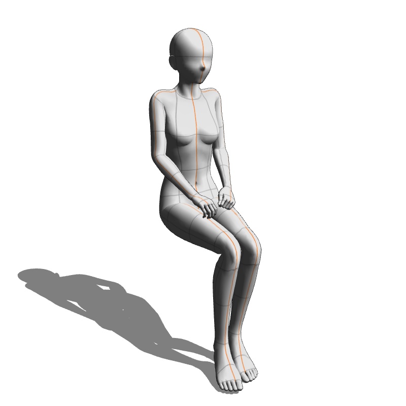 【フリー素材】需要が狭そうなポーズ参考素材⑬