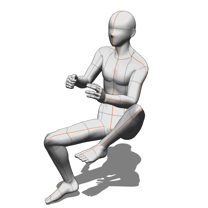 【フリー素材】需要が狭そうなポーズ参考素材⑬