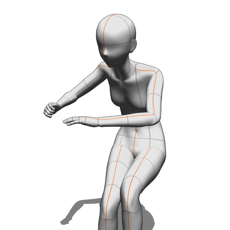 【フリー素材】需要が狭そうなポーズ参考素材⑬