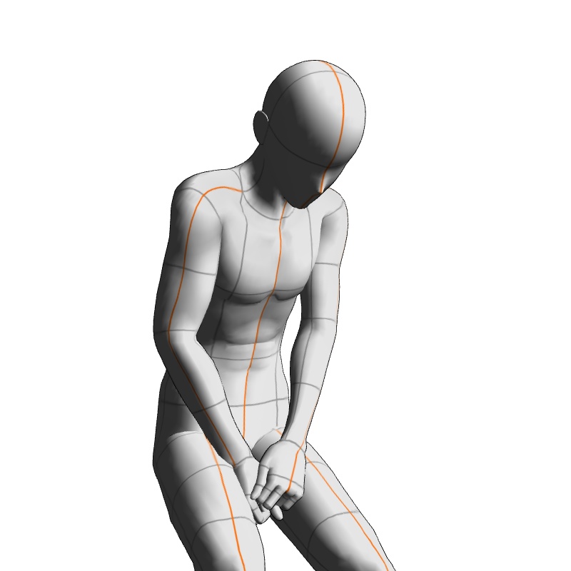 【フリー素材】需要が狭そうなポーズ参考素材⑬
